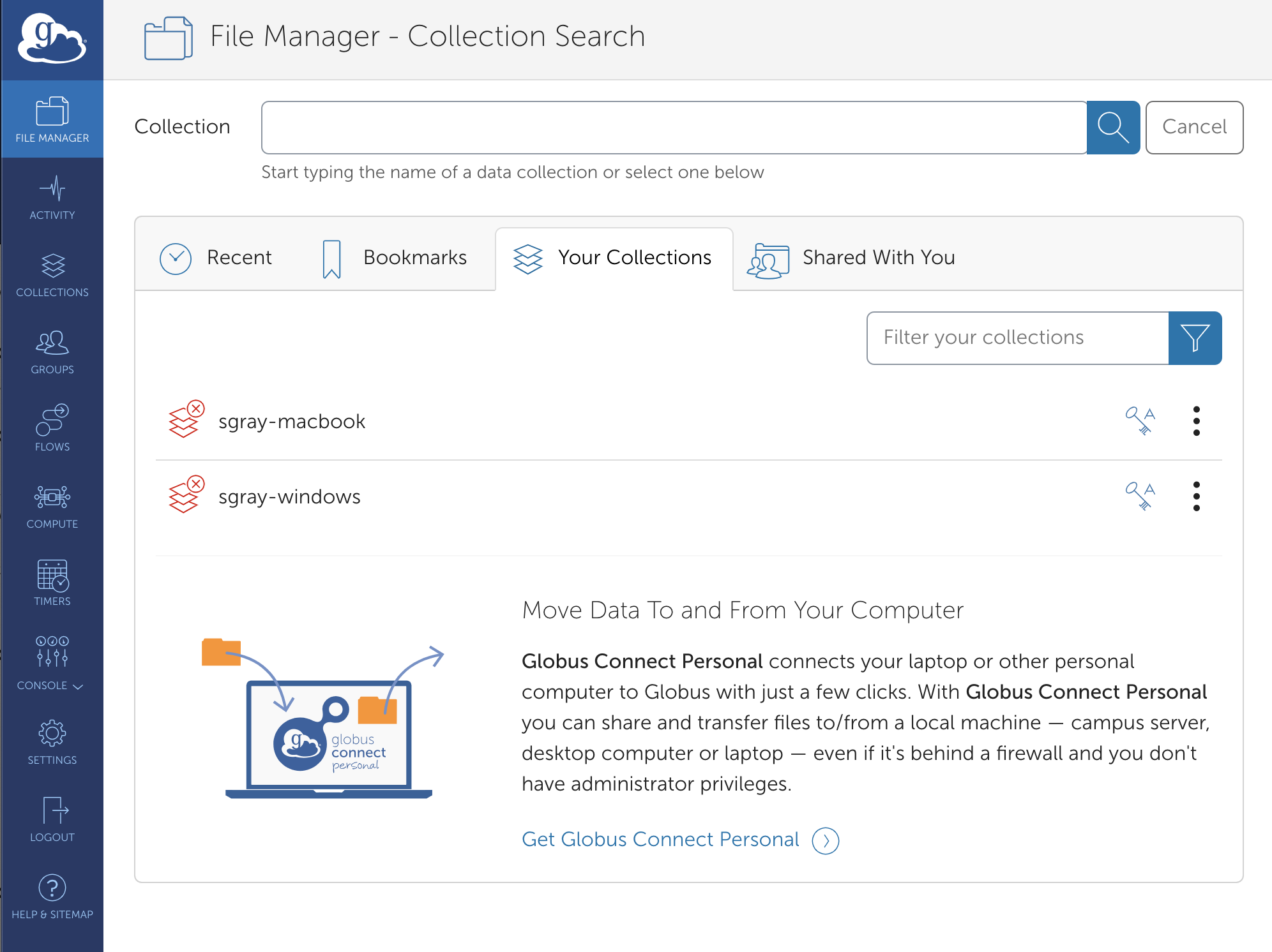Globus File Manager